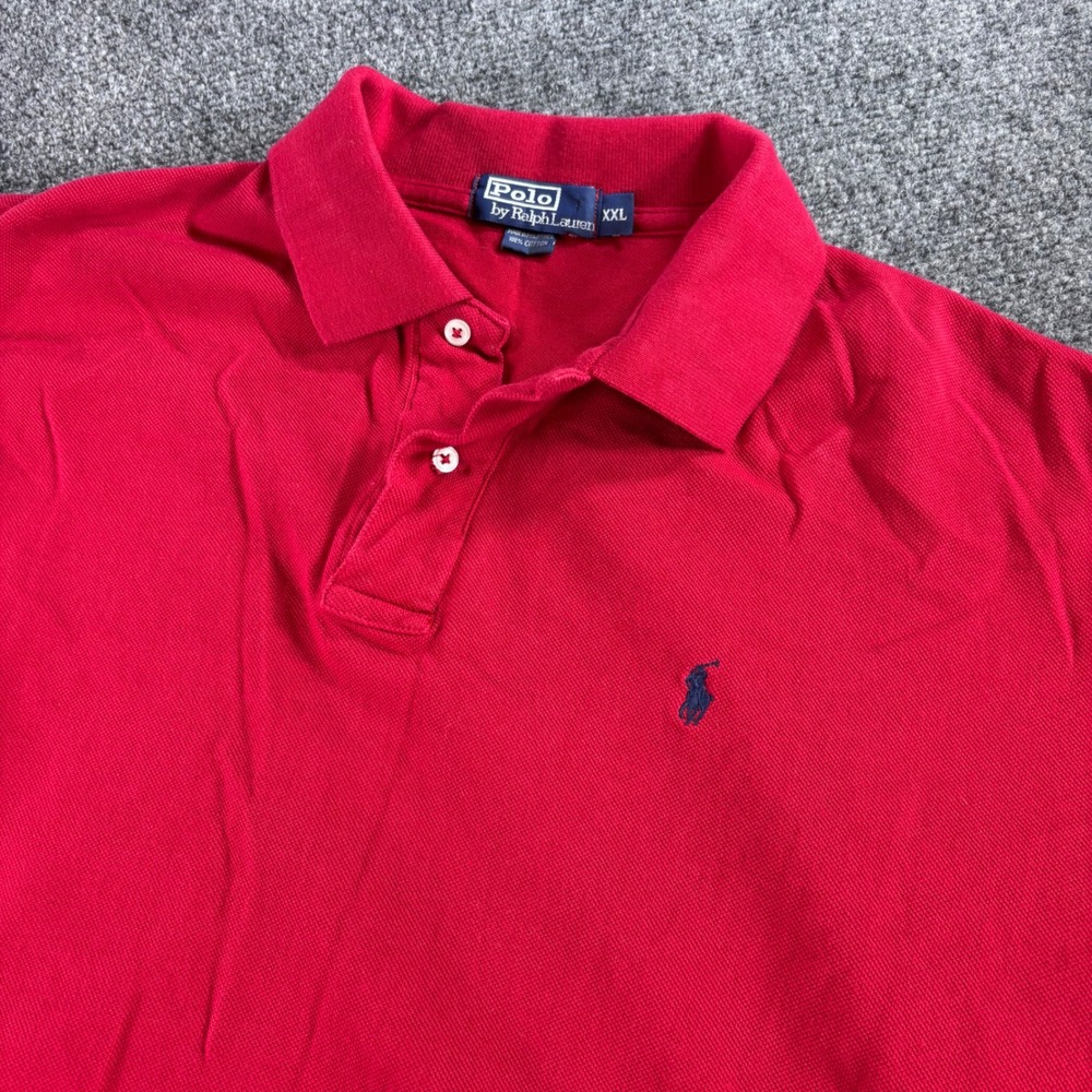 Polo Ralph Lauren Polo Shirt Mens XXL Red Short Sleeve Pique Cotton Classic Fit